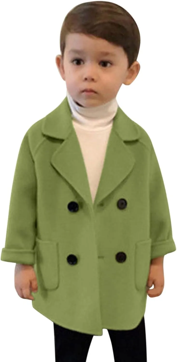 1-5 Years Windproof Winter Toddler Coat Wool Kids Outerwear Girls Blends Jacket Warm Baby Girls Coat&Jacket
