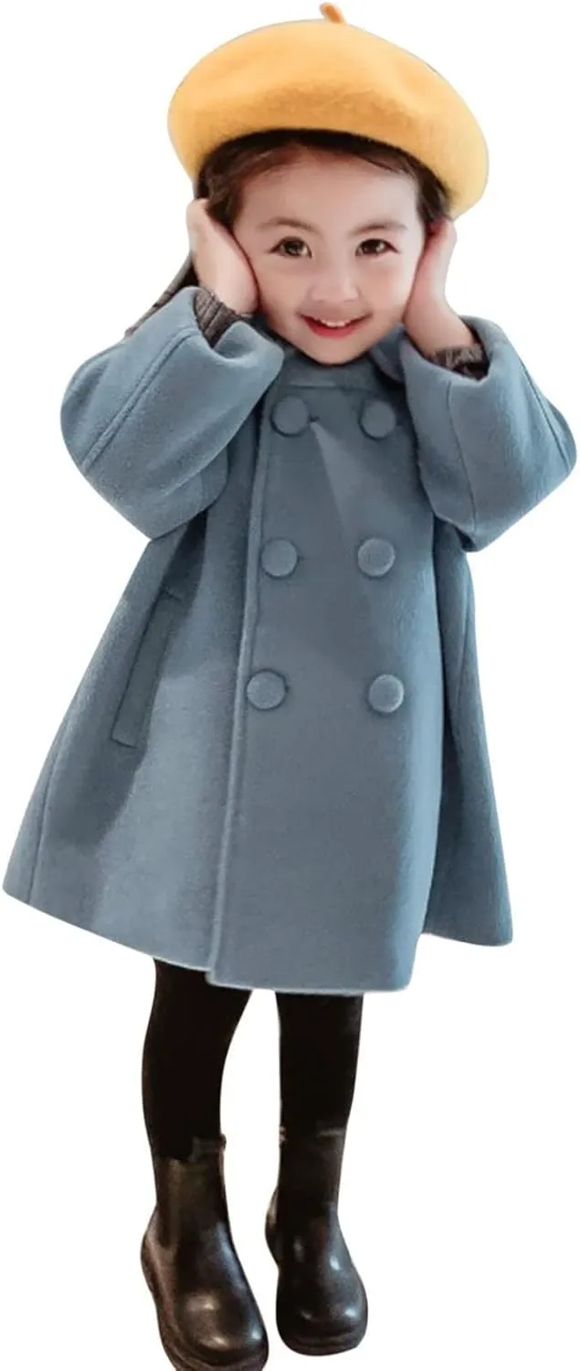 1-5 Years Windproof Winter Toddler Coat Wool Kids Outerwear Girls Blends Jacket Warm Baby Girls Coat&Jacket
