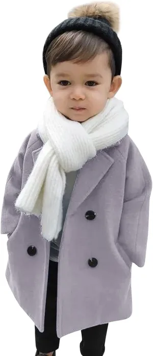 1-5 Years Windproof Winter Toddler Coat Wool Kids Outerwear Girls Blends Jacket Warm Baby Girls Coat&Jacket