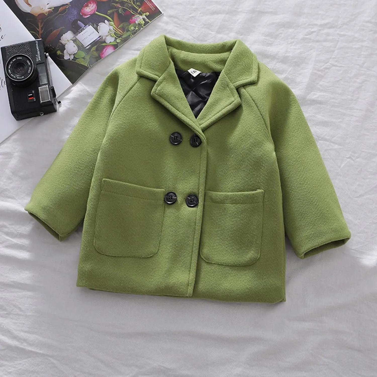 1-5 Years Windproof Winter Toddler Coat Wool Kids Outerwear Girls Blends Jacket Warm Baby Girls Coat&Jacket