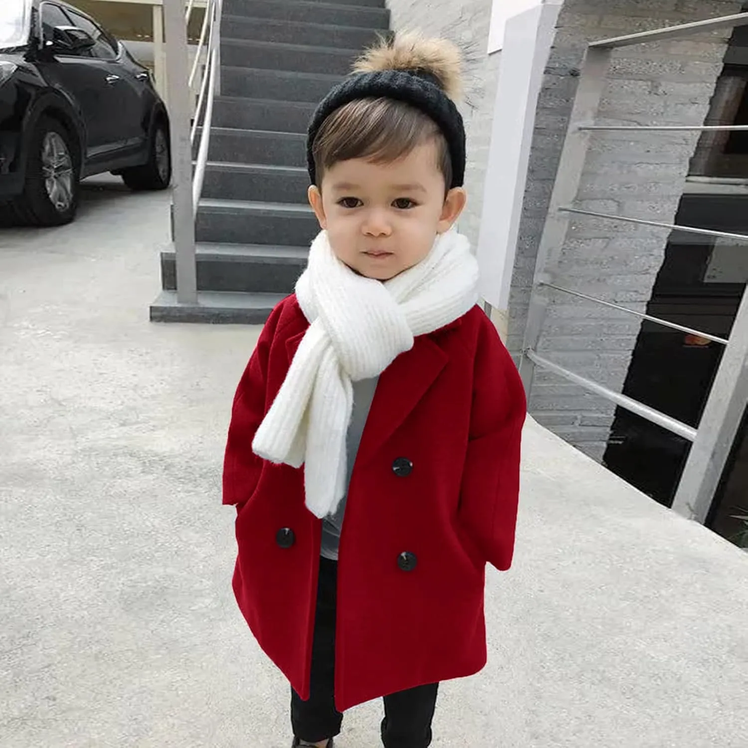1-5 Years Windproof Winter Toddler Coat Wool Kids Outerwear Girls Blends Jacket Warm Baby Girls Coat&Jacket