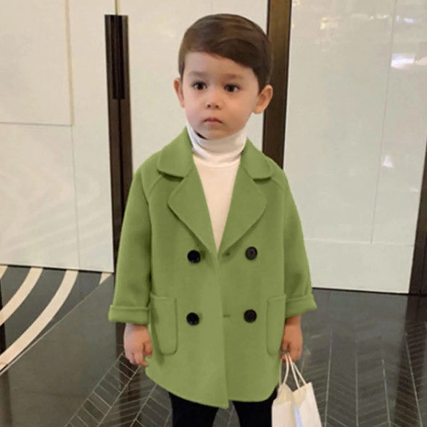 1-5 Years Windproof Winter Toddler Coat Wool Kids Outerwear Girls Blends Jacket Warm Baby Girls Coat&Jacket