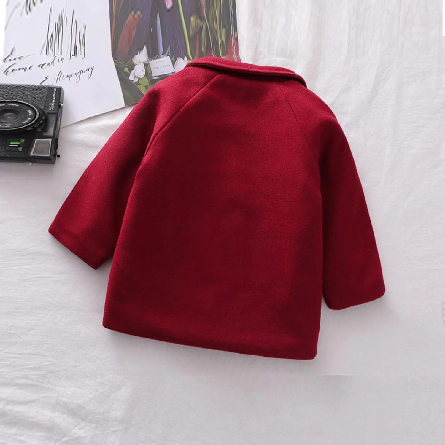 1-5 Years Windproof Winter Toddler Coat Wool Kids Outerwear Girls Blends Jacket Warm Baby Girls Coat&Jacket
