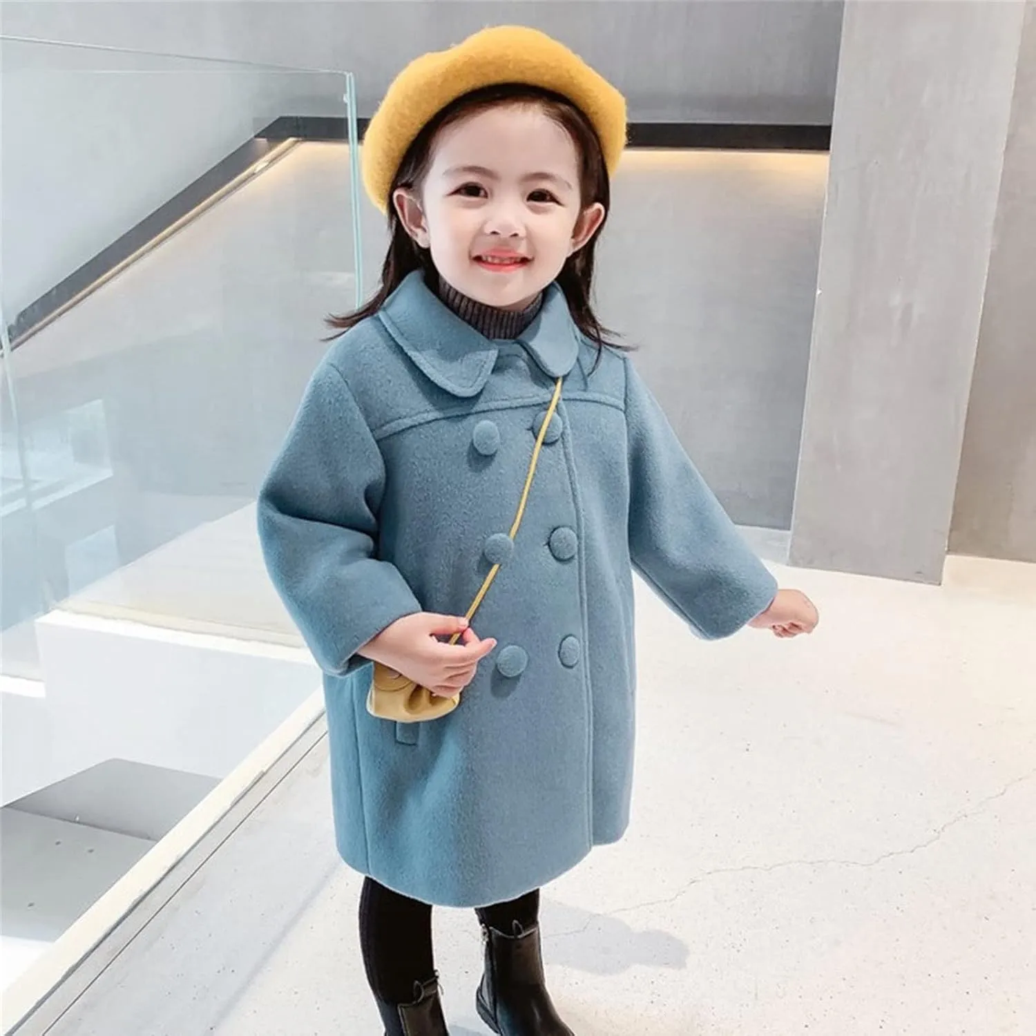 1-5 Years Windproof Winter Toddler Coat Wool Kids Outerwear Girls Blends Jacket Warm Baby Girls Coat&Jacket