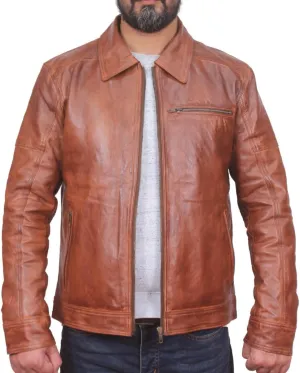 100% Genuine Soft Sheepskin Leather Jackets for Men, Motorcycle Jacket Mens Winter Jacket, Windproof Mens Coat