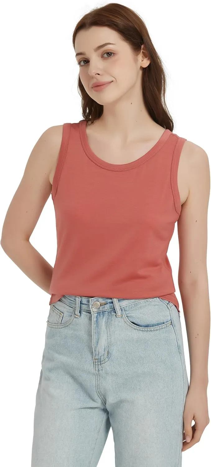100% Merino Wool Tank Top for Women, Scoop Neck, Active Lightweight Breathable Undershirt, No-Odor Base Layer