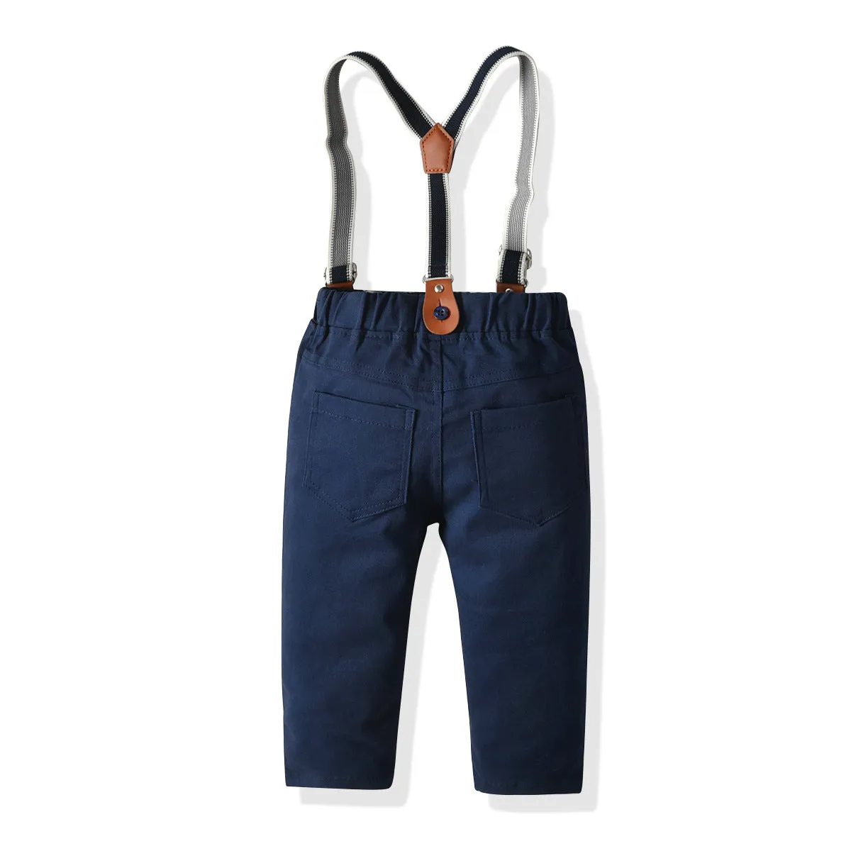 2 Pieces Set Baby Boys Birthday Party Bow Rompers And Solid Color Jumpsuits Wholesale 21110921