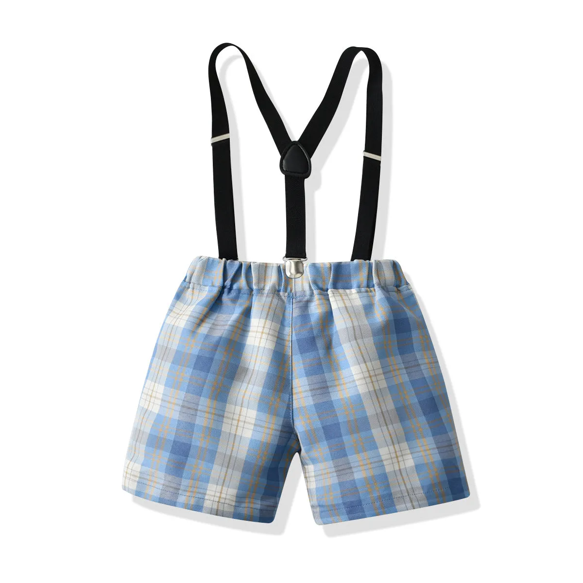 2 Pieces Set Baby Kid Boys Birthday Party Bow Shirts And Checked Rompers Wholesale 22053194