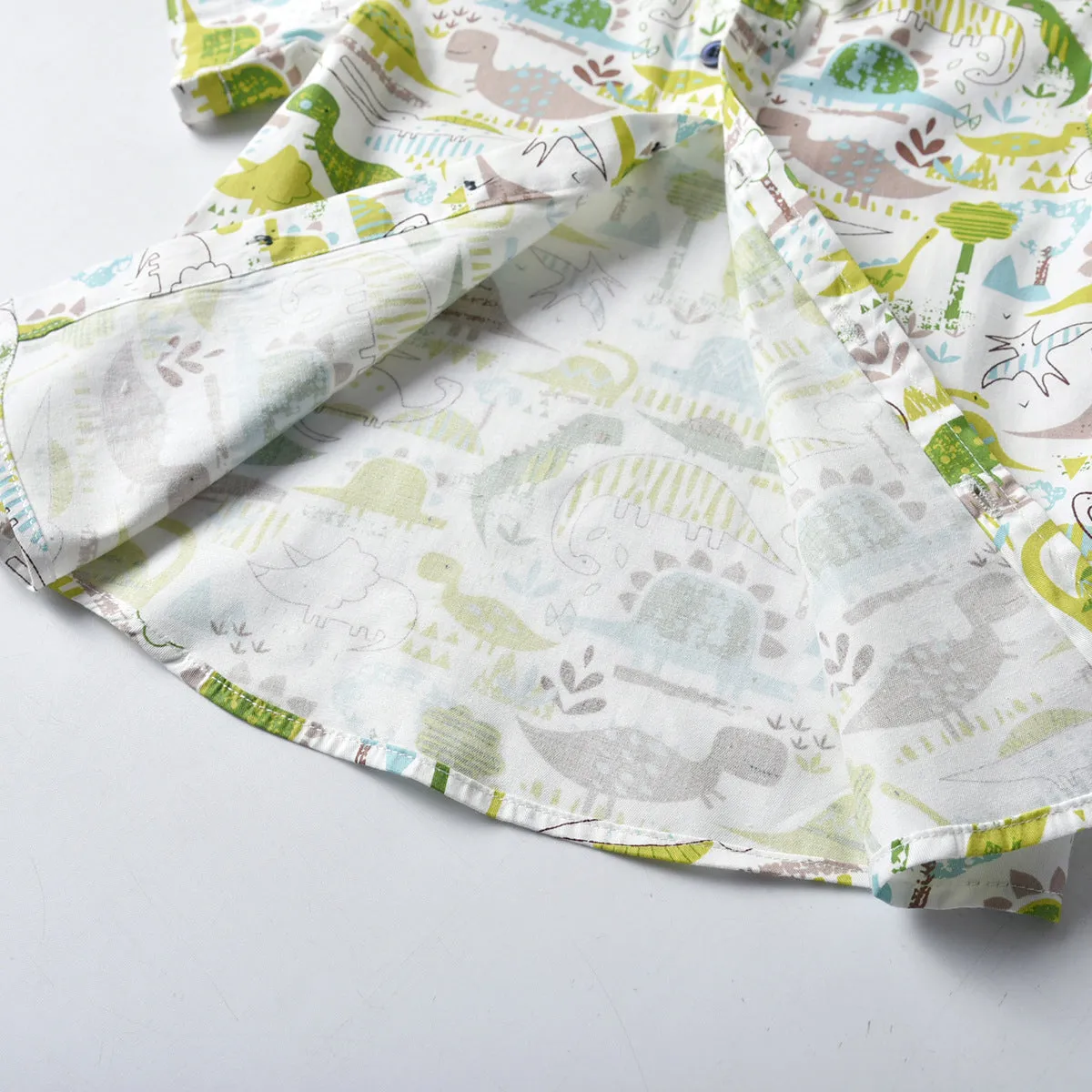 2 Pieces Set Baby Kid Boys Birthday Party Dinosaur Bow Print Shirts And Solid Color Rompers Wholesale 211109209