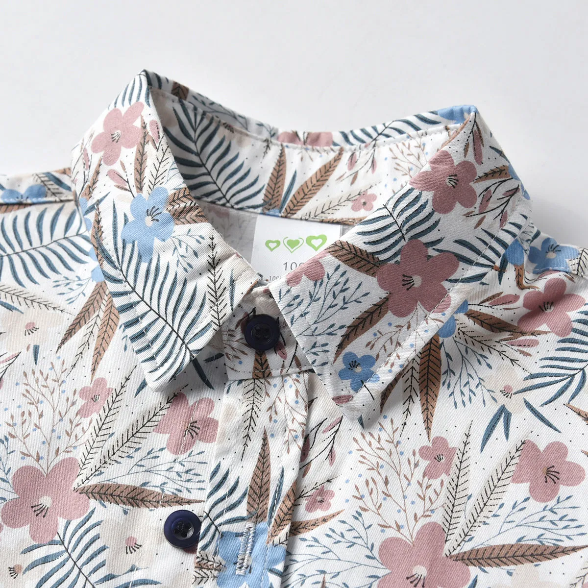 2 Pieces Set Baby Kid Boys Birthday Party Flower Bow Print Shirts And Solid Color Rompers Wholesale 21110917