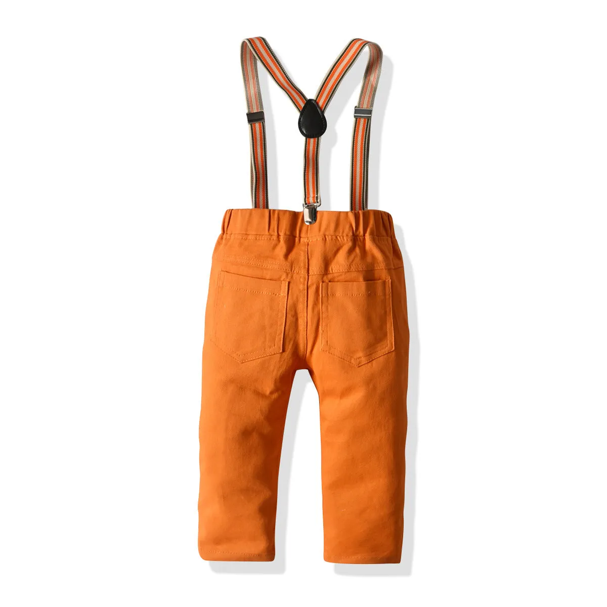 2 Pieces Set Baby Kid Boys Birthday Party Solid Color Bow Shirts And Jumpsuits Wholesale 21110927
