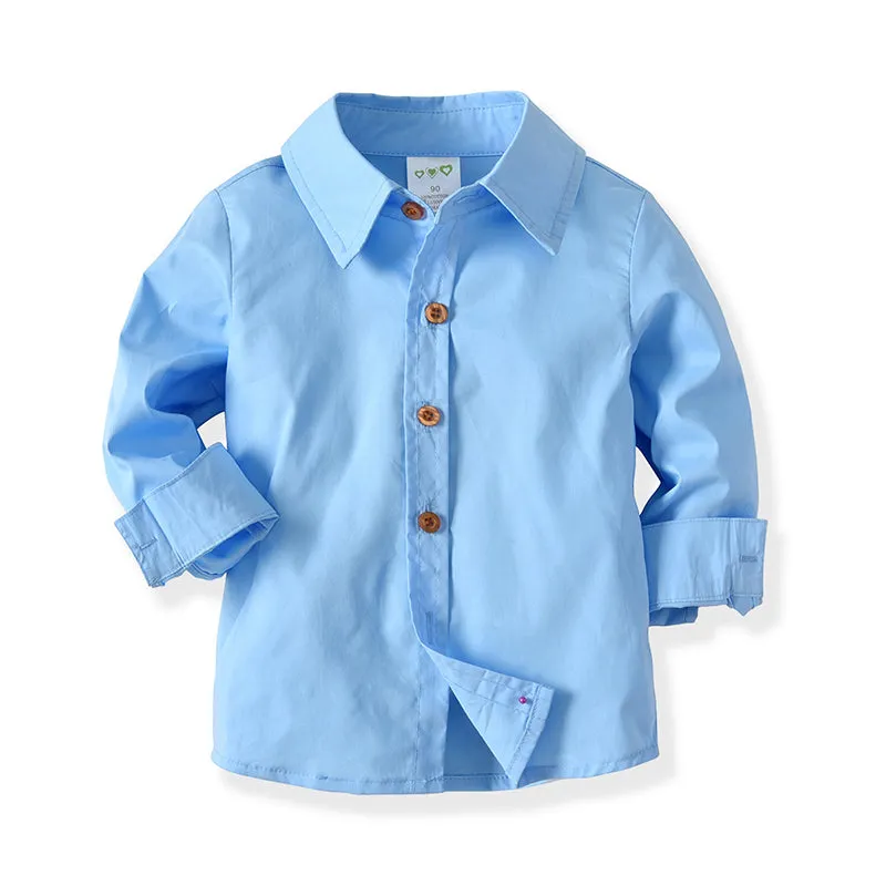 2 Pieces Set Baby Kid Boys Birthday Party Solid Color Bow Shirts And Jumpsuits Wholesale 21110927