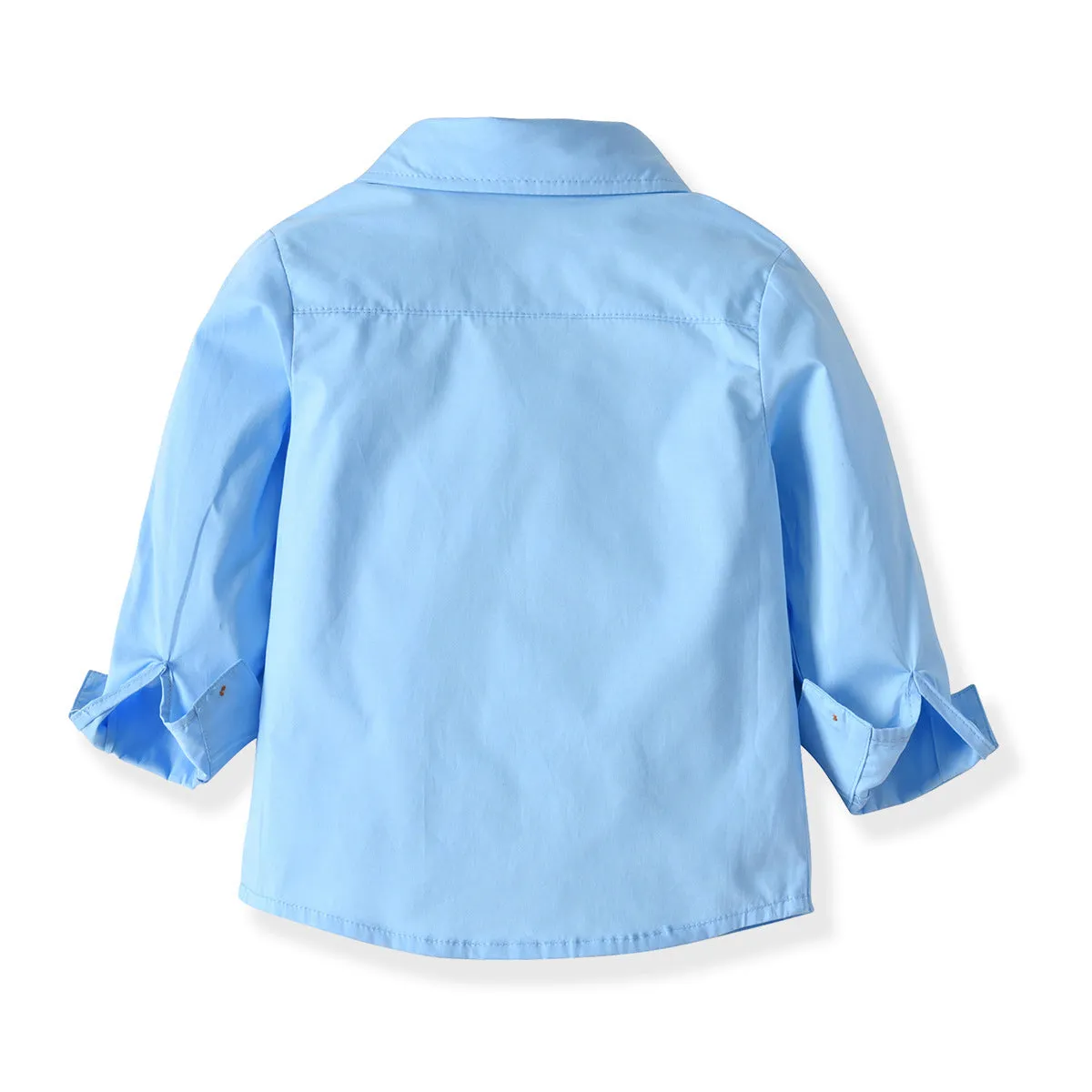 2 Pieces Set Baby Kid Boys Birthday Party Solid Color Bow Shirts And Jumpsuits Wholesale 21110927