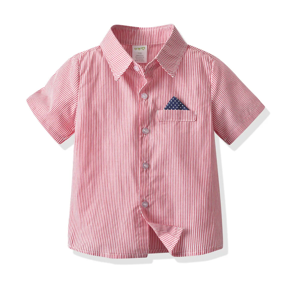 2 Pieces Set Baby Kid Boys Birthday Party Striped Bow Shirts And Solid Color Rompers Wholesale 211109161