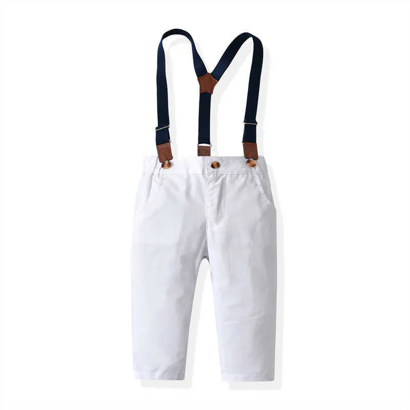 2 Pieces Set Baby Kid Boys Dressy Checked Bow Rompers And Suits Trousers Wholesale 211109401