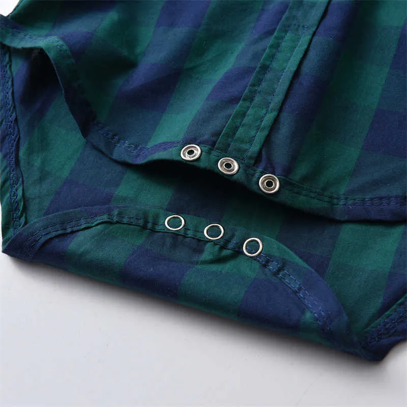2 Pieces Set Baby Kid Boys Dressy Checked Bow Rompers And Suits Trousers Wholesale 211109401