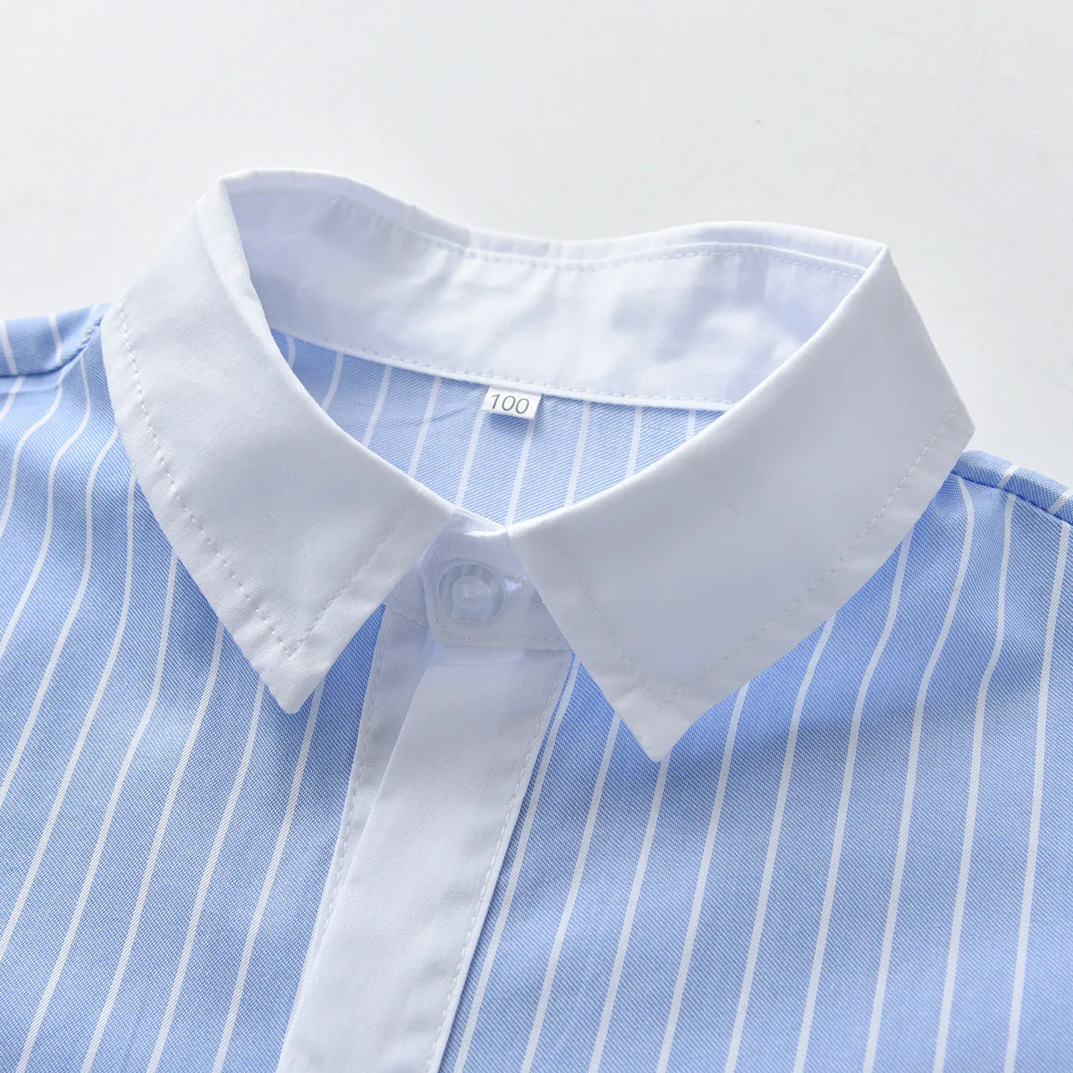 2 Pieces Set Baby Kid Boys Striped Bow Print Shirts And Solid Color Shorts Wholesale 220531181