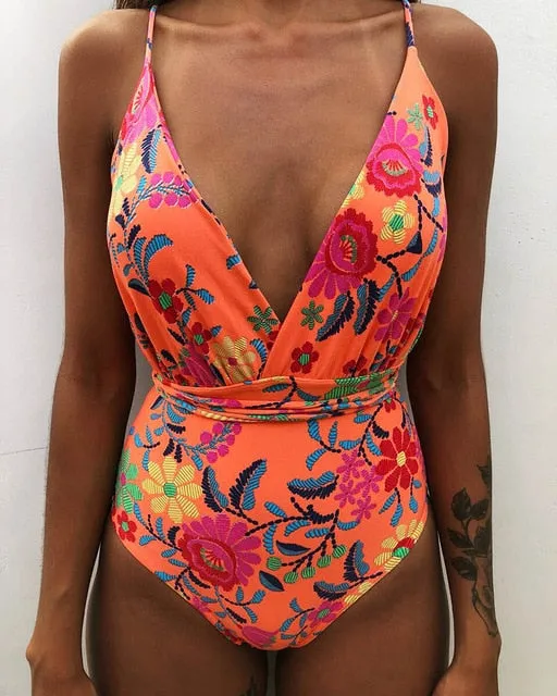 2019 Swimwear Women One Piece Backless Brazilian Monokini