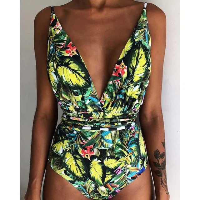 2019 Swimwear Women One Piece Backless Brazilian Monokini