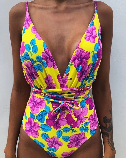 2019 Swimwear Women One Piece Backless Brazilian Monokini