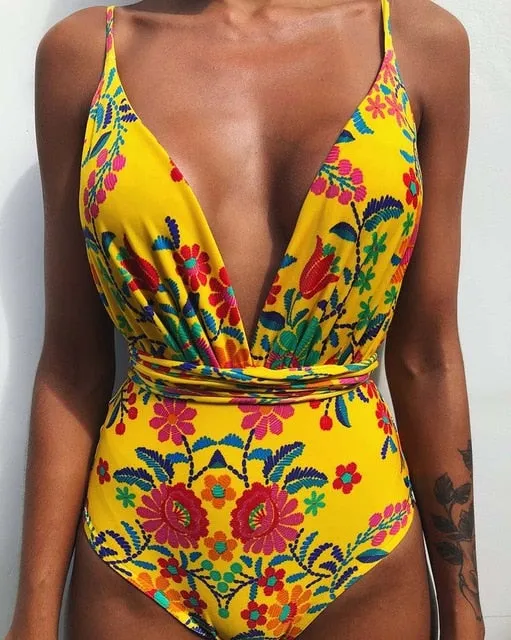 2019 Swimwear Women One Piece Backless Brazilian Monokini