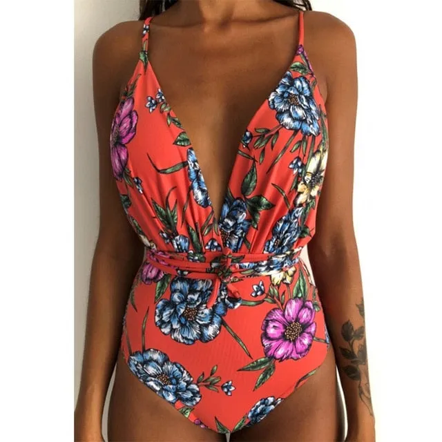 2019 Swimwear Women One Piece Backless Brazilian Monokini
