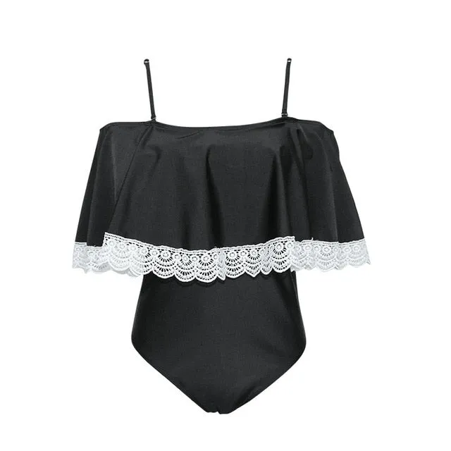 2019 Swimwear Women One Piece Ruffle Padded Monokini
