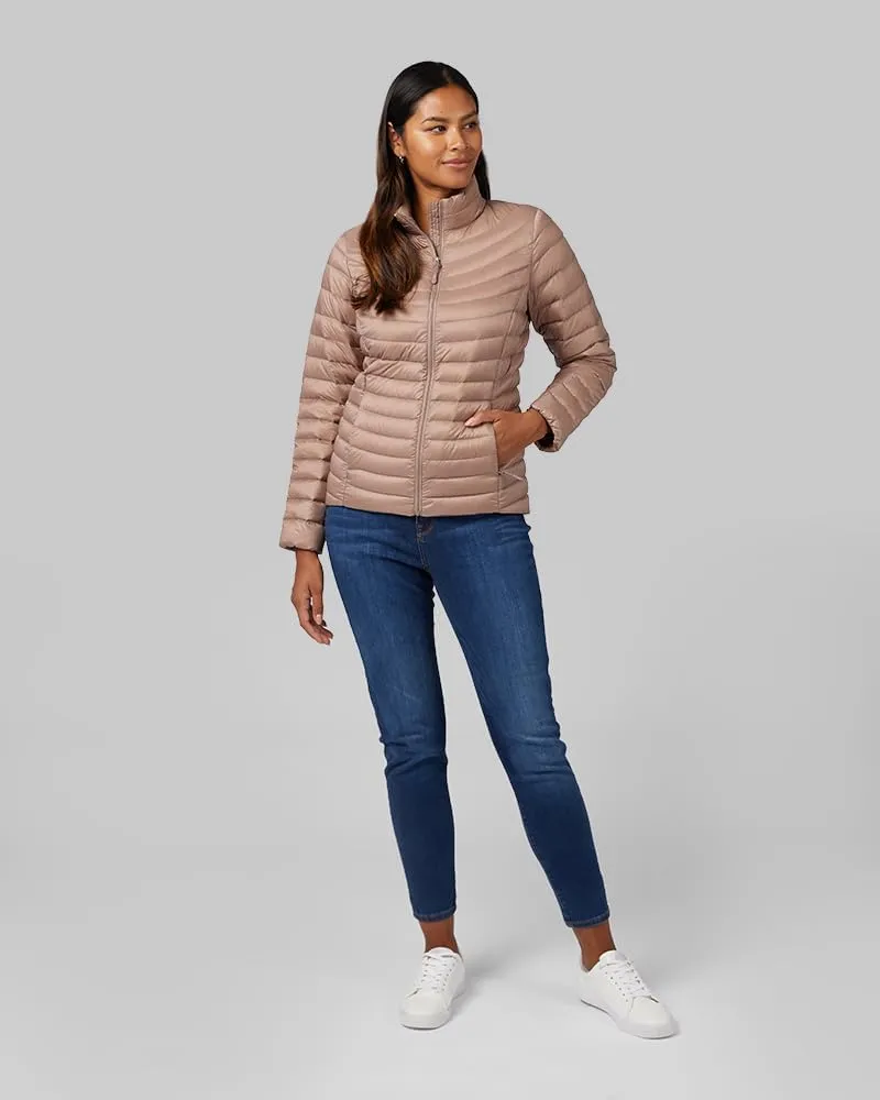 32 Degrees Heat Women's Ultra-Light Down Packable Jacket | Layering |Semi-Fitted | Zippered Pockets | Water Repellent