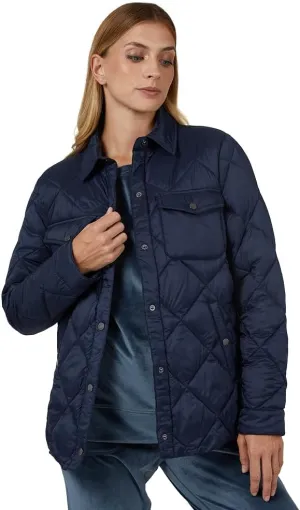 32 Degrees Women's Lightweight Recycled Poly-Fill Shirt Jacket | Quilted | Semi-Fitted | Snap Pockets