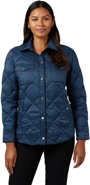 32 Degrees Women's Lightweight Recycled Poly-Fill Shirt Jacket | Quilted | Semi-Fitted | Snap Pockets