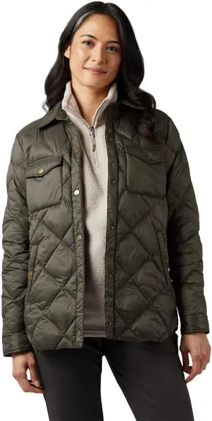 32 Degrees Women's Lightweight Recycled Poly-Fill Shirt Jacket | Quilted | Semi-Fitted | Snap Pockets