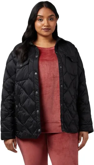 32 Degrees Women's Lightweight Recycled Poly-Fill Shirt Jacket | Quilted | Semi-Fitted | Snap Pockets