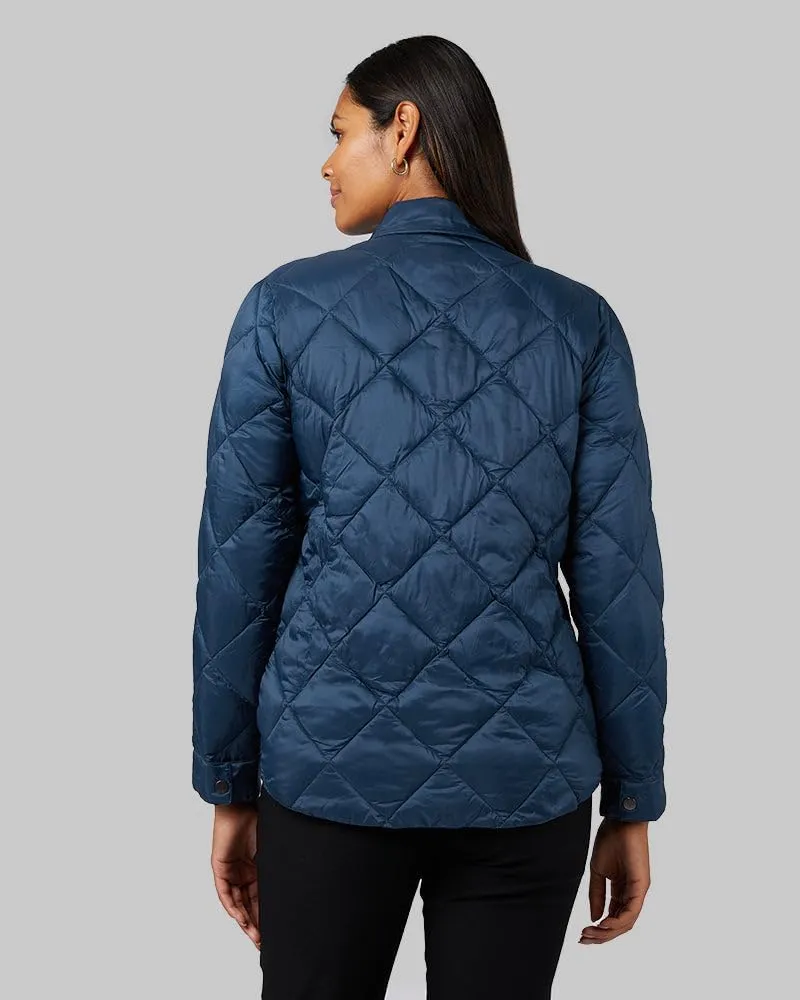 32 Degrees Women's Lightweight Recycled Poly-Fill Shirt Jacket | Quilted | Semi-Fitted | Snap Pockets