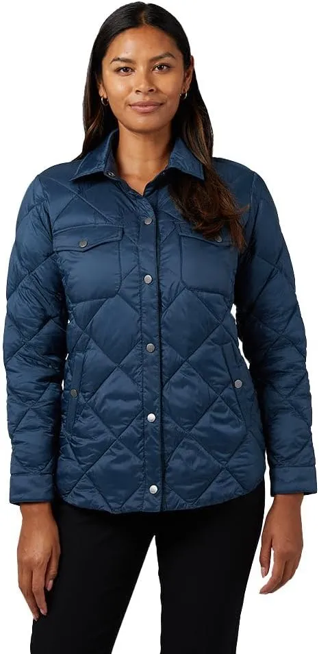 32 Degrees Women's Lightweight Recycled Poly-Fill Shirt Jacket | Quilted | Semi-Fitted | Snap Pockets