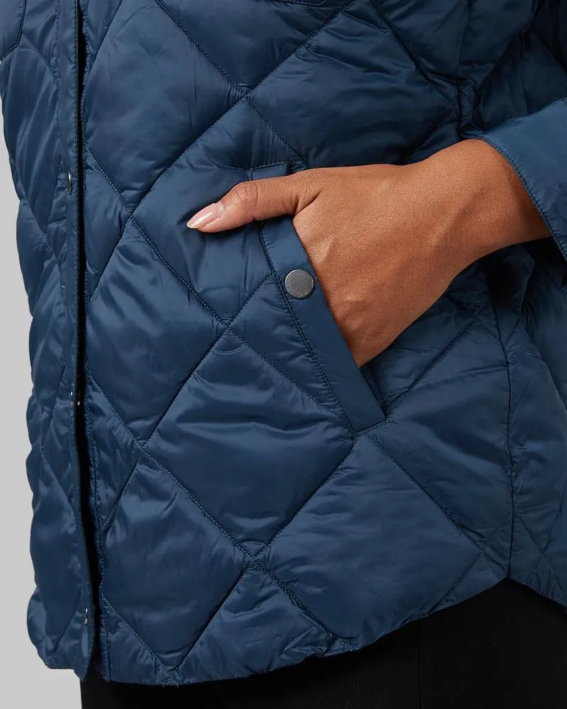 32 Degrees Women's Lightweight Recycled Poly-Fill Shirt Jacket | Quilted | Semi-Fitted | Snap Pockets