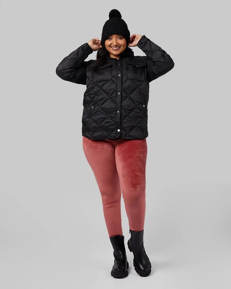 32 Degrees Women's Lightweight Recycled Poly-Fill Shirt Jacket | Quilted | Semi-Fitted | Snap Pockets