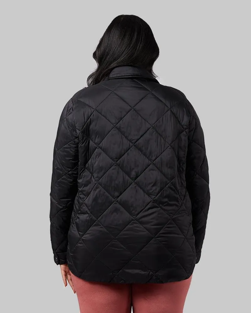 32 Degrees Women's Lightweight Recycled Poly-Fill Shirt Jacket | Quilted | Semi-Fitted | Snap Pockets