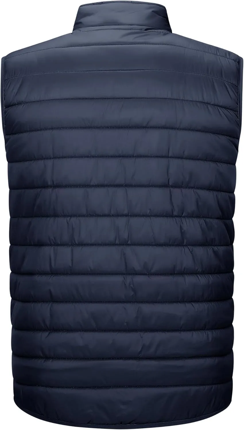 33,000ft Men's Lightweight Packable Insulated Puffer Vest Outerwear, Warm Winter Sleeveless Jacket for Golf Running