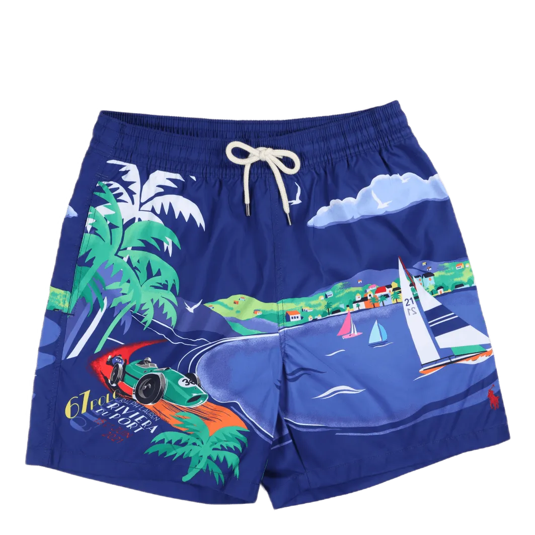 5.75-Inch Traveler Classic Swim Trunk Riviera Du Port Scenic