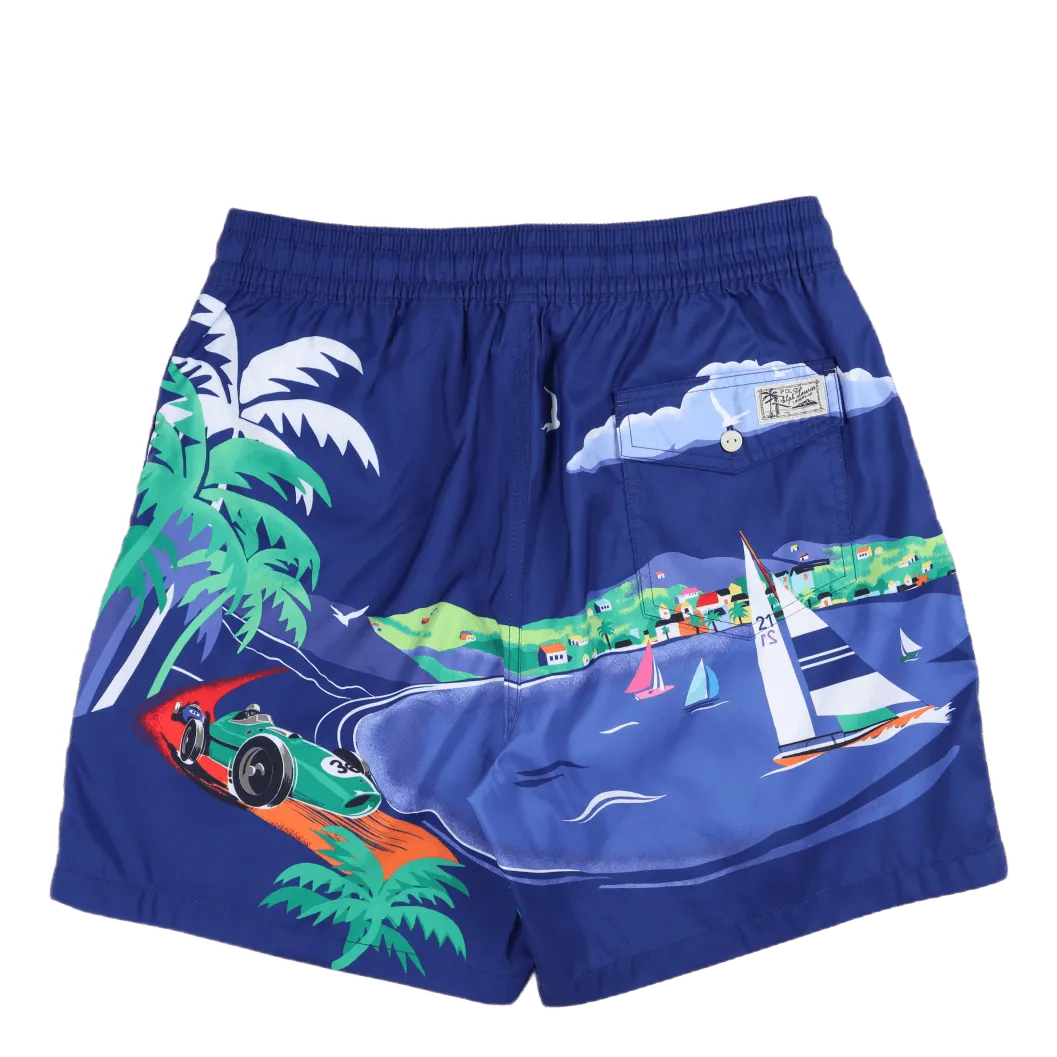 5.75-Inch Traveler Classic Swim Trunk Riviera Du Port Scenic