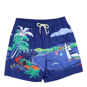 5.75-Inch Traveler Classic Swim Trunk Riviera Du Port Scenic