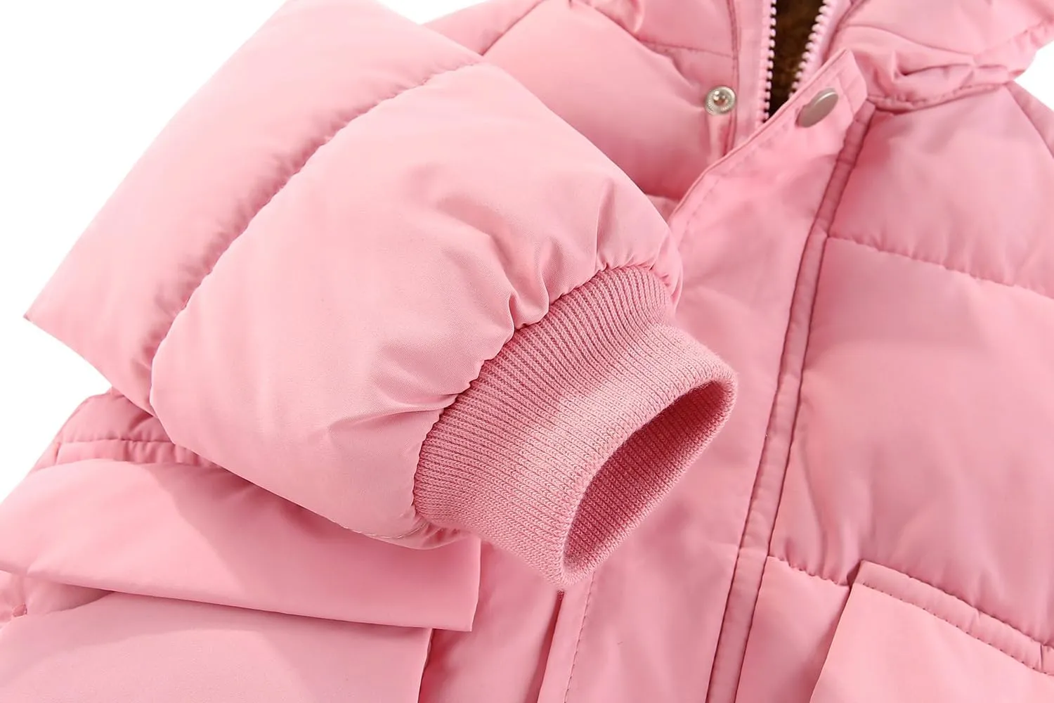 AIWUHE Toddler Winter Coat Boys Girls Down Jacket Hooded Fleece Warm Outwear 3D Ear Padded Puffer Jacket With Pockets 1-6Y