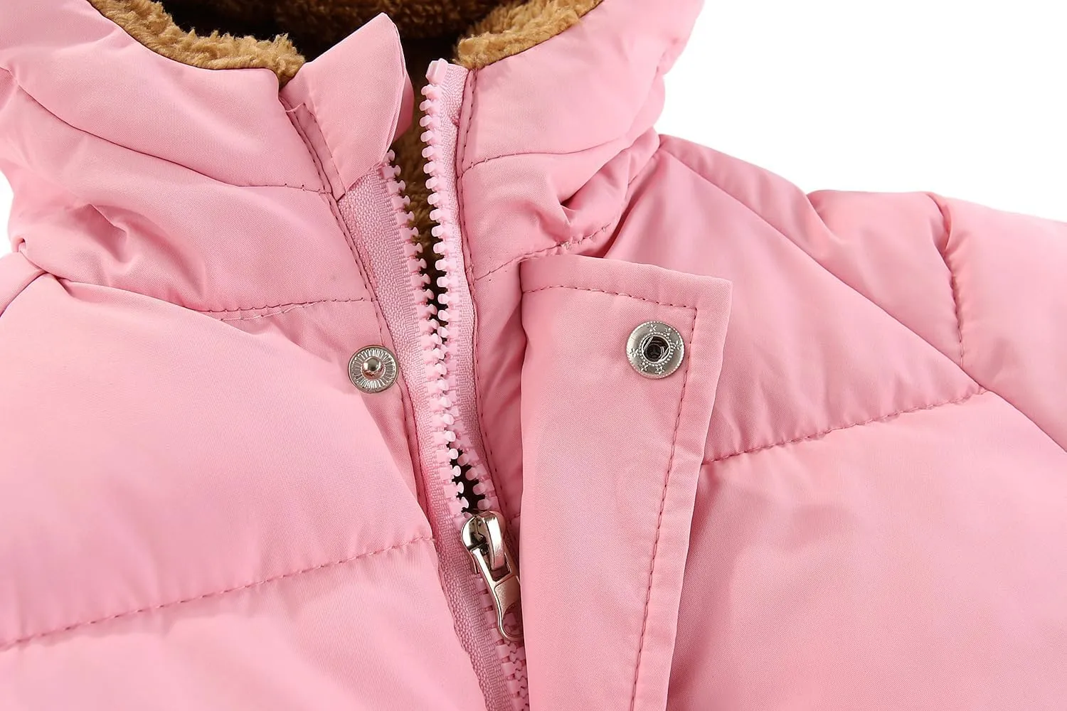 AIWUHE Toddler Winter Coat Boys Girls Down Jacket Hooded Fleece Warm Outwear 3D Ear Padded Puffer Jacket With Pockets 1-6Y