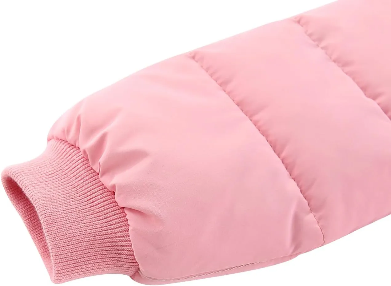 AIWUHE Toddler Winter Coat Boys Girls Down Jacket Hooded Fleece Warm Outwear 3D Ear Padded Puffer Jacket With Pockets 1-6Y