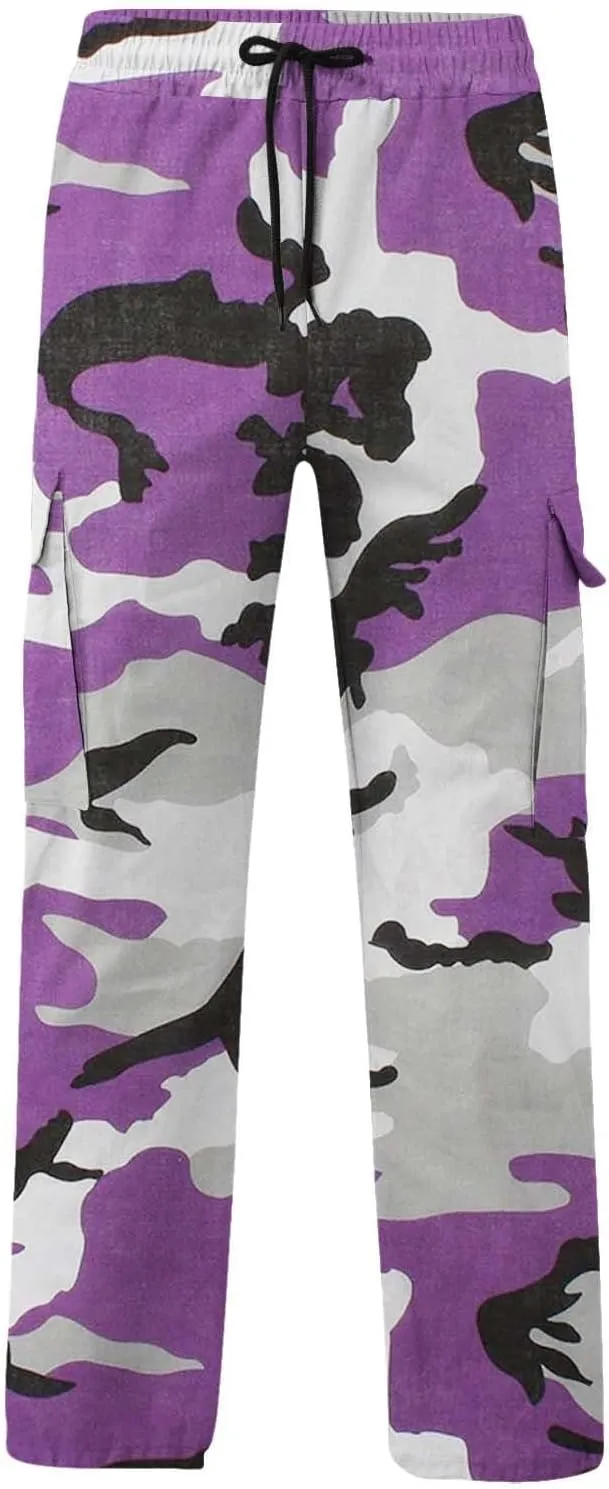Alalaso Mens Cargo Pants Casual Cotton Jogger Multi Pockets Outdoor Hiking Work Sweatpants