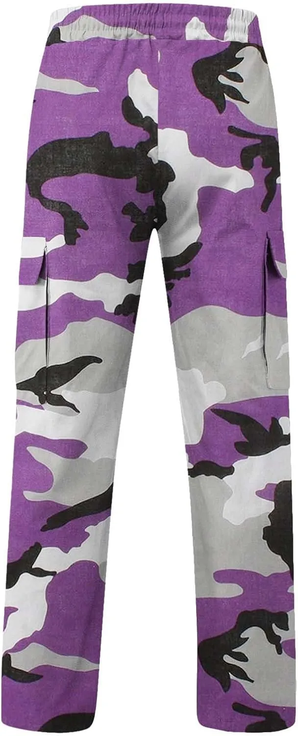 Alalaso Mens Cargo Pants Casual Cotton Jogger Multi Pockets Outdoor Hiking Work Sweatpants