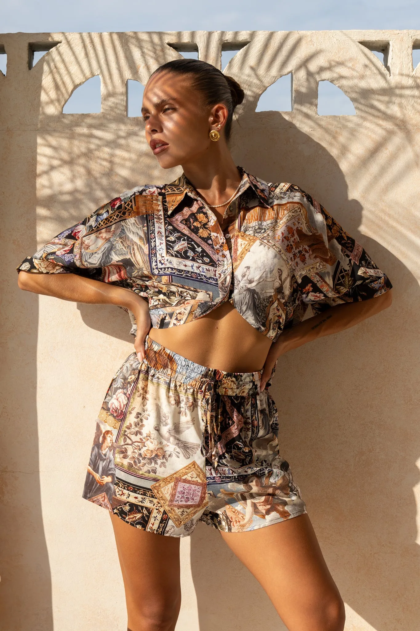 Alessia Black Abstract Shorts