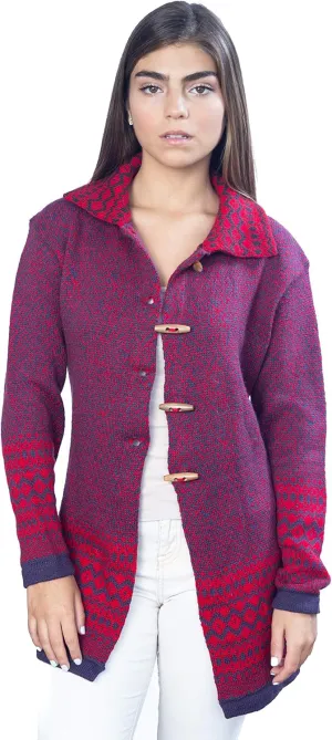 Alpaca Wool Cardigan | Warm & Soft Fair Isle Sweater for Women | Alpaka