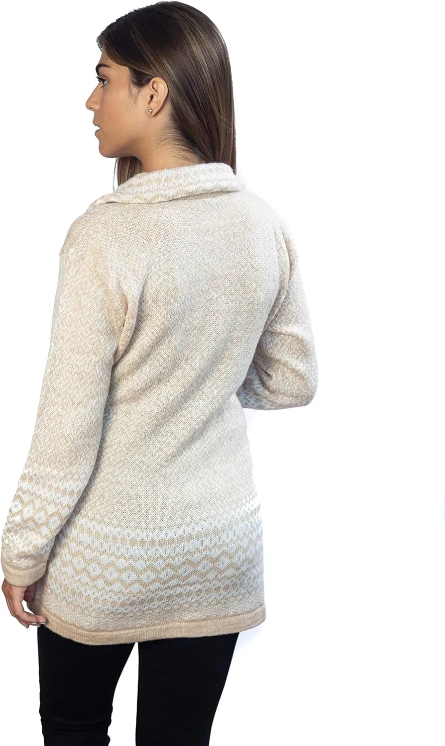 Alpaca Wool Cardigan | Warm & Soft Fair Isle Sweater for Women | Alpaka