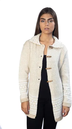 Alpaca Wool Cardigan | Warm & Soft Fair Isle Sweater for Women | Alpaka